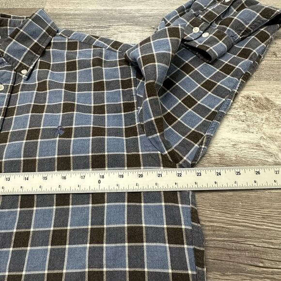 Brooks Brothers Blue Black Mens M Madison Cotton Flannel Plaid Button Down Shirt - Picture 6 of 9